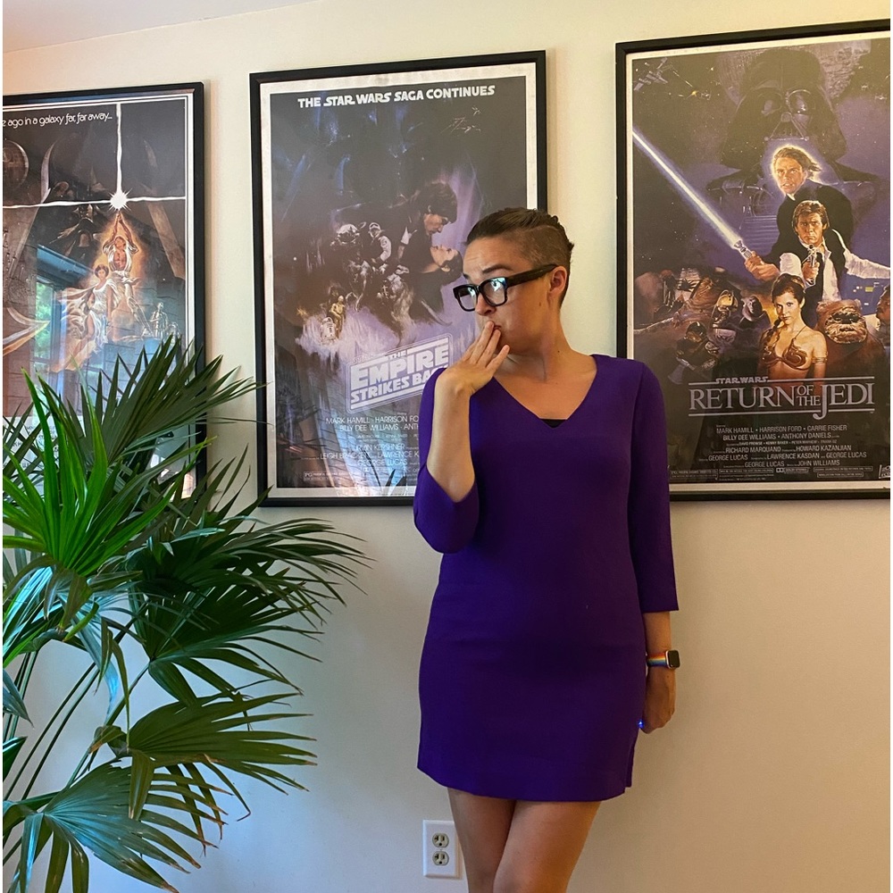 GORGEOUS royal purple J.Crew mini dress, wool, size 6